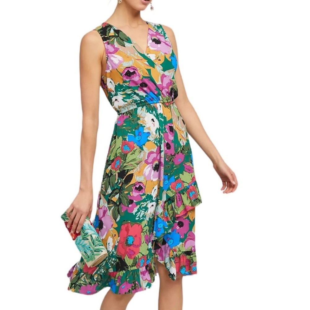 Anthropology Plenty by Tracy Reese Colorful Daphne Wrap Dress